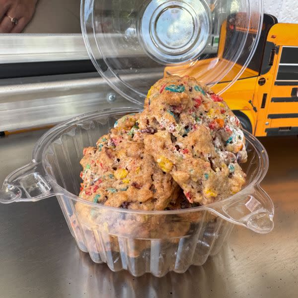 Fruitty Pebbles White Chocolate Chip Cookies
