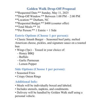 Golden Walk Drop Off
