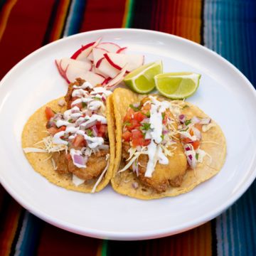 Beer-battered fish tacos