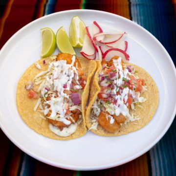 Beer-battered Shrimp Tacos