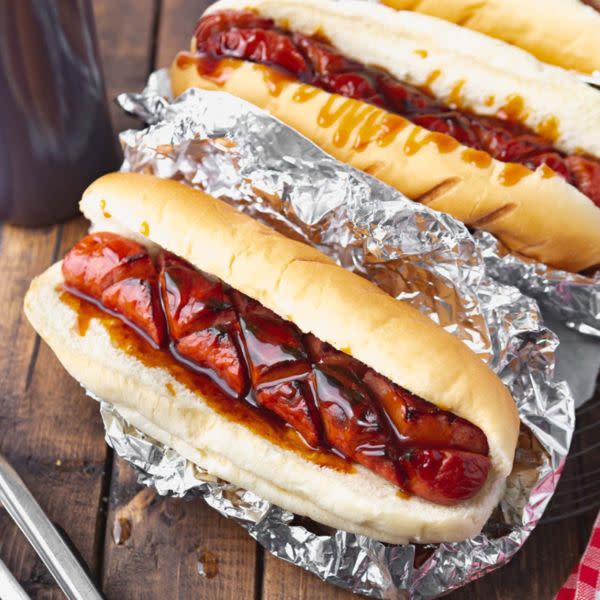 Deep fried Bbq Hot dog