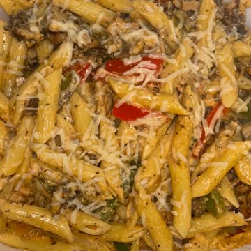 Chicken jerk Rasta pasta