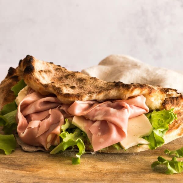 Mortadella pizza pocket