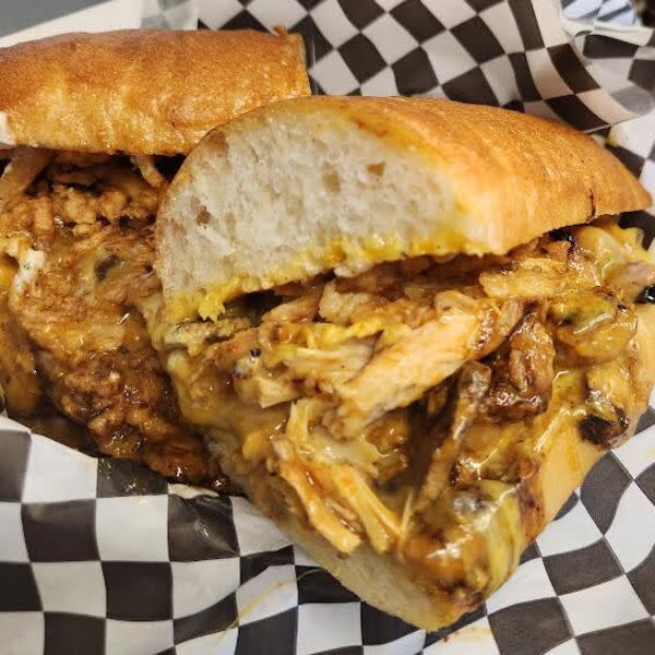 Braised BBQ Chicken Thigh Cheesesteak