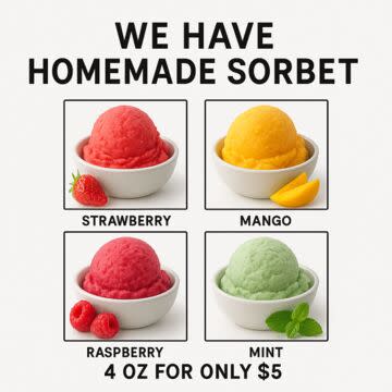 Sorbet - Flavor of the day - V+GF