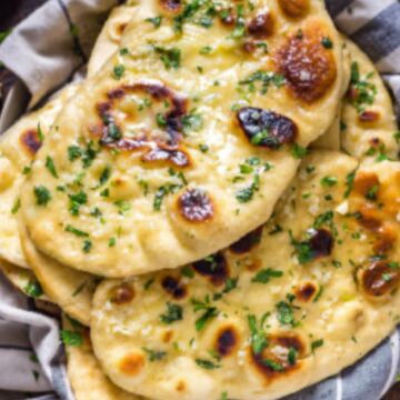 Three types of naan bread