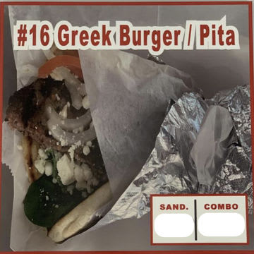 Greek Burger Wrap in Pita Bread 