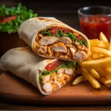 Chicken Tikka Wrap (with Fries)
