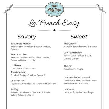 Savory and dessert authentic French crepes
