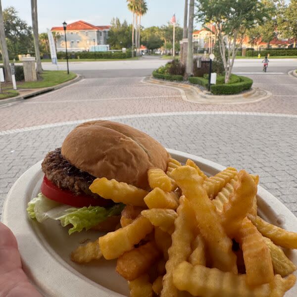 Beef Burger, Fries And Drink