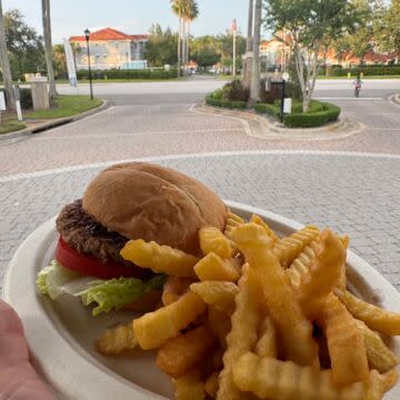 Beef Burger, Fries And Drink