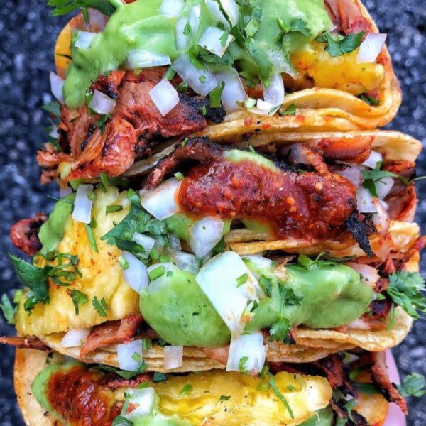 Chicken tacos( trio) chips and salsa