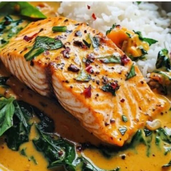 Grilled Salmon Curry Plate