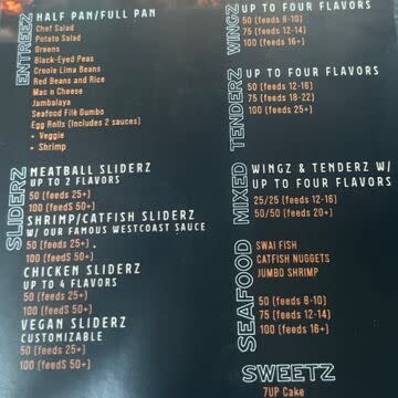 Full service or drop off catering