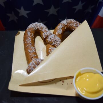 Jumbo Fresh Pretzel with cheese