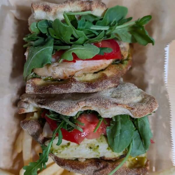 Pesto Chicken Pizza Sandwich