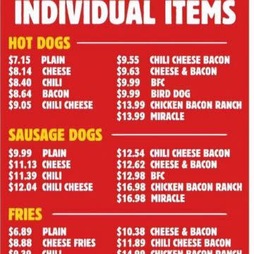 Individual Item Menu