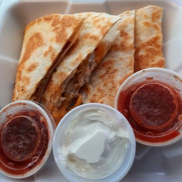 Pimento Cheese, Bacon and Chicken Quesadilla