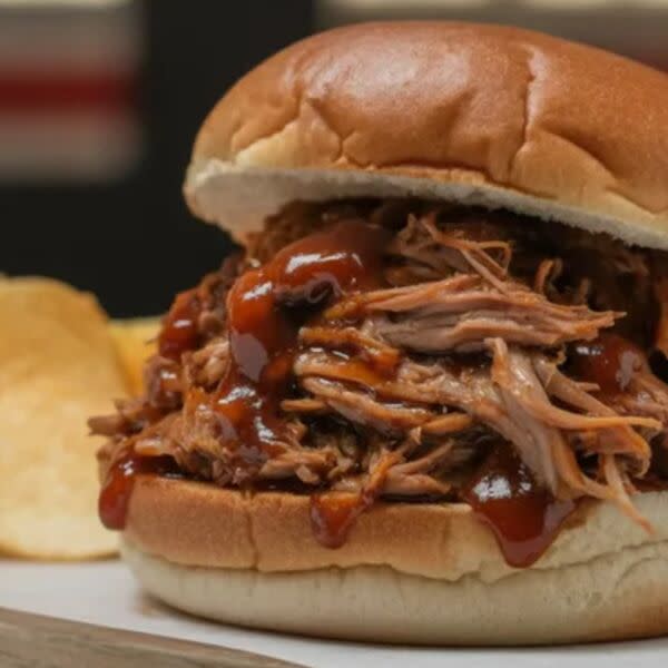 BBQ Pulled Pork  Sandwich + Potato Chips