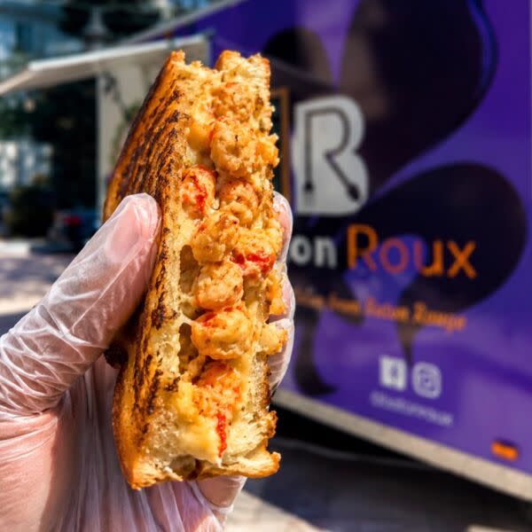 Crawfish Grilled Cheese with Cajun Fries