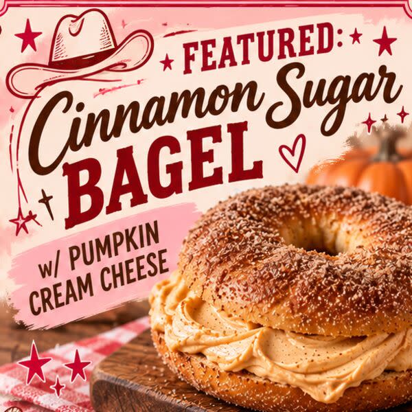 Cinnamon Swirl Bagel w Pumpkin Spice Cream Cheese