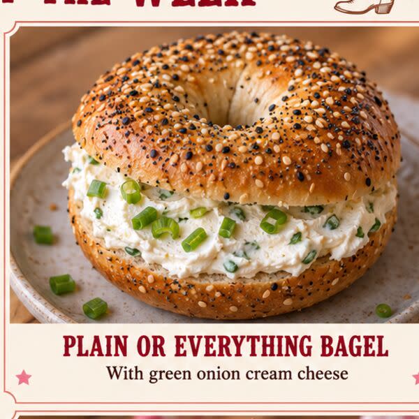 Everything Bagel w Whipped Green Onion Cream Cheese