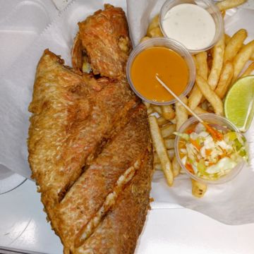 Fresh Fried Caribbean Red Snapper Fish 