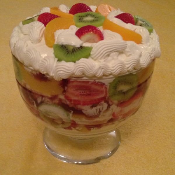 CAKE AND FRUIT TRIFLE (Home Made)