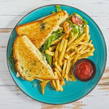 Brie Grilled Cheese and Fries