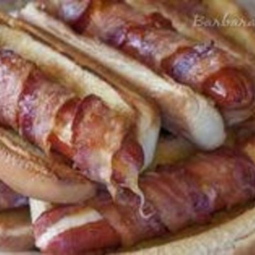 “Old School” Bacon Wrapped Hot Dog 