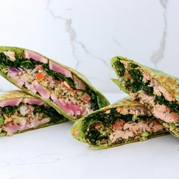 “Badu” Kale/Quinoa wrap (Shrimp or Salmon) 