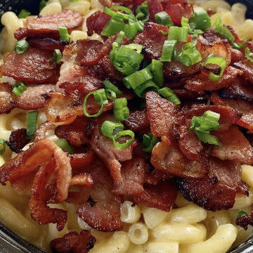 Vegan or Real Cheese Mac with bacon (not vegan)