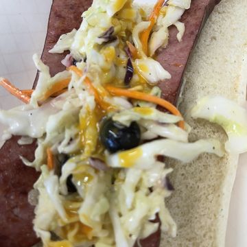 Smoked Sausage with Blueberry Cole Slaw