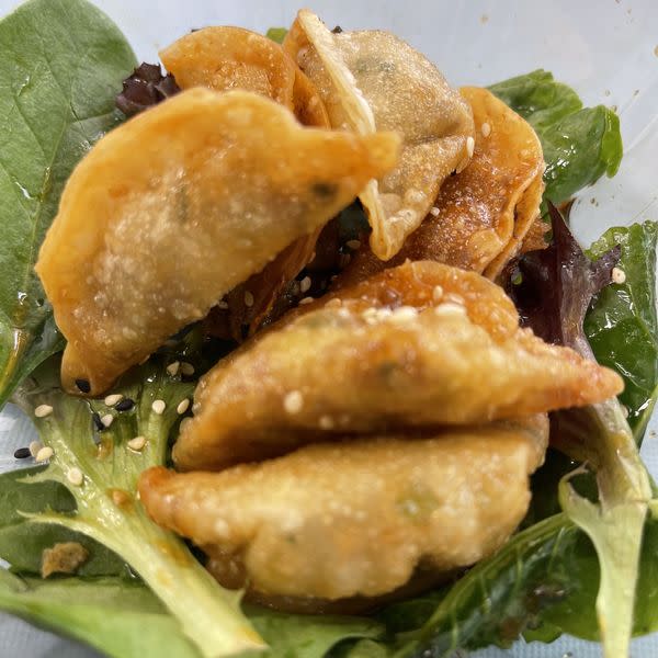 Vegan Fried Dumplings salad