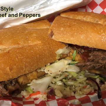 Chicago Style Italian Beef Subwich on French Baguette 