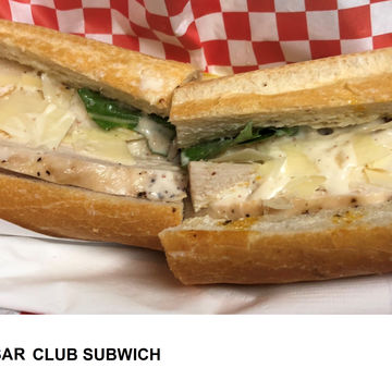 Chicken Caesar Club Subwich on French Baguette 