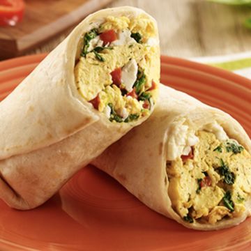 Spinach, Tomatoes and Egg & Cheese Wrap 