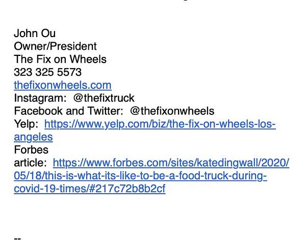 Food Truck 101: Using a Signature Block to get more Business