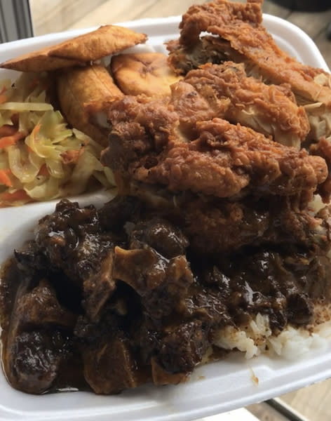 Oxtail Mix Plate w/ Pan Fried Chicken