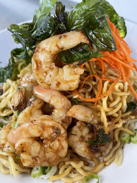 Kemangi Shrimp Garlic Noodles