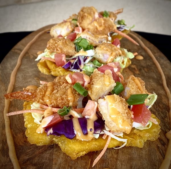 Bang Bang Shrimp Tostones